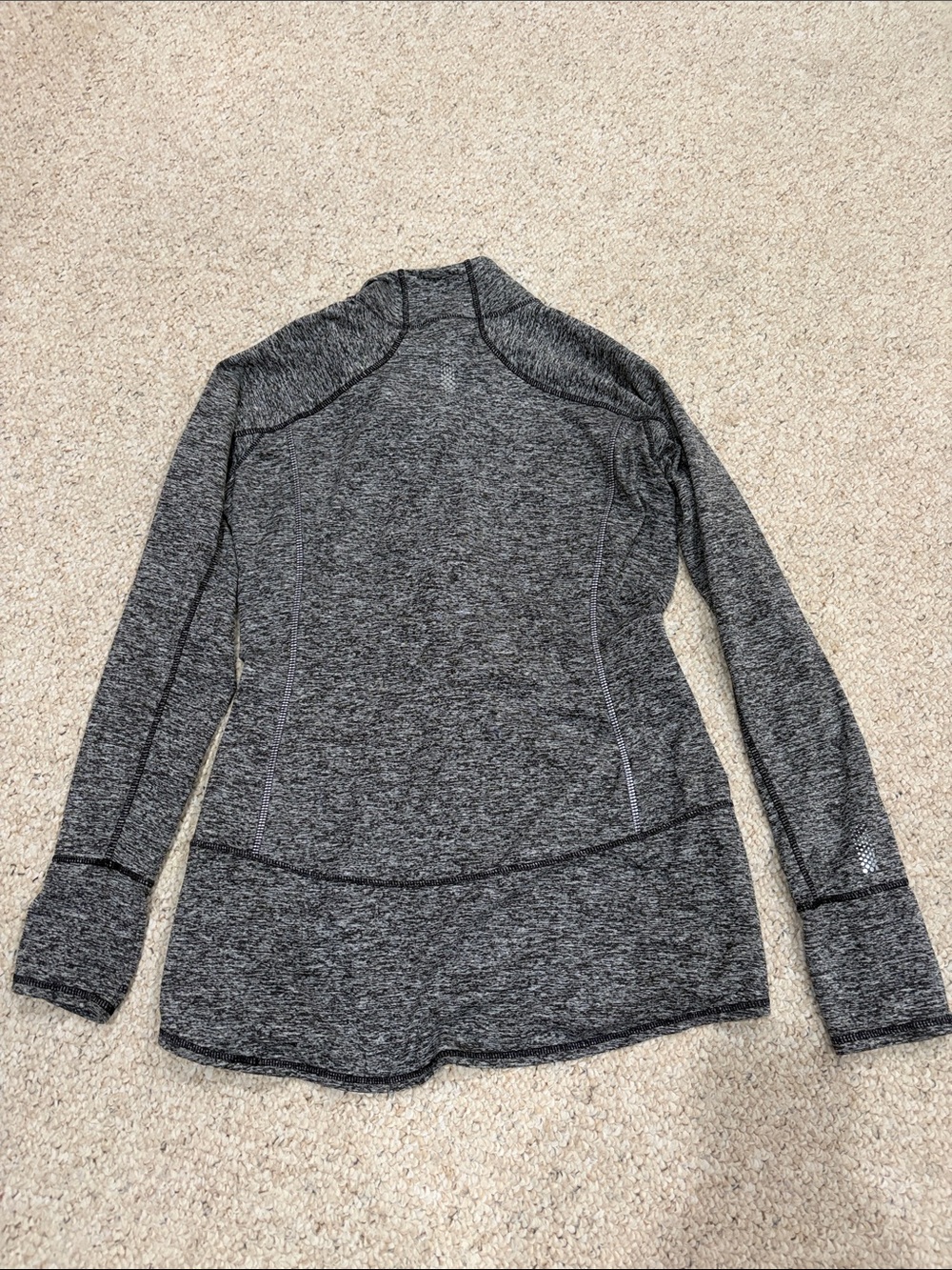 Athleta Gray Heather Half-Zip Performance Pullover - Picture 3 of 3